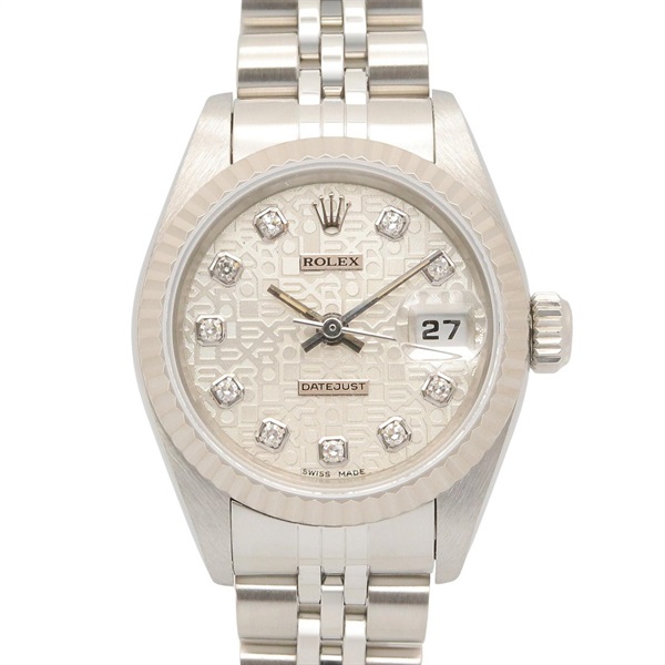 ロレックス デイトジャスト 10Pダイヤ T番 シルバー コンピュータ 新ダイヤ 腕時計 時計 レディース 69174G