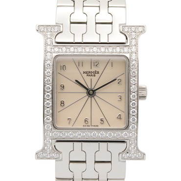エルメス Hウォッチ ベゼルダイヤ 腕時計 時計 レディース HH1.230
