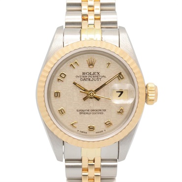 ロレックス デイトジャスト R番 アイボリー コンピューター アラビア 腕時計 時計 レディース 69173