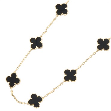ヴァンクリーフ＆アーペル ヴィンテージアルハンブラ オニキス 10モチーフ ネックレス ネックレス ジュエリー レディース