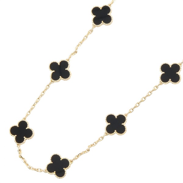 ヴァンクリーフ＆アーペル ヴィンテージアルハンブラ オニキス 10モチーフ ネックレス ネックレス ジュエリー レディース