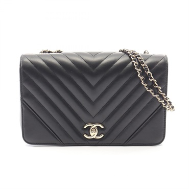 シャネル Vステッチ シェブロン フルフラップ ショルダーバッグ バッグ レディース