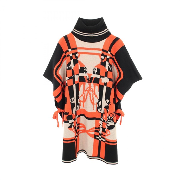 エルメス BRIDES de GALA Tartan ポンチョ 衣料品 アウター レディース