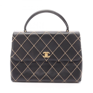 シャネル ワイルドステッチ トップハンドル ハンドバッグ バッグ レディース