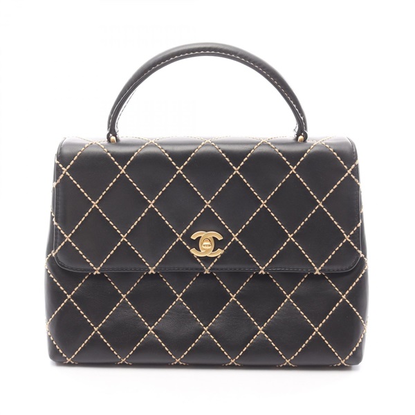シャネル ワイルドステッチ トップハンドル ハンドバッグ バッグ レディース
