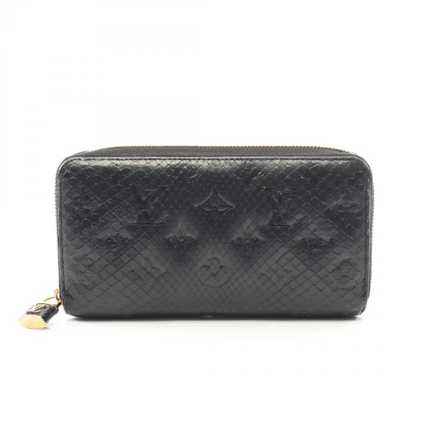 ルイ・ヴィトン ジッピーウォレット モノグラムパイソン ノワール ラウンド長財布 財布 レディース N80686