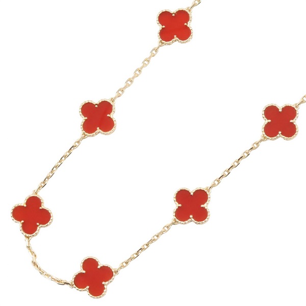 ヴァンクリーフ＆アーペル ヴィンテージアルハンブラ 10Pカーネリアン ネックレス ネックレス ジュエリー レディース