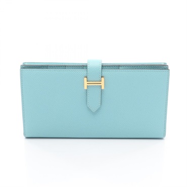 エルメス ベアンスフレ ブルーアトール 二つ折り長財布 財布 レディース