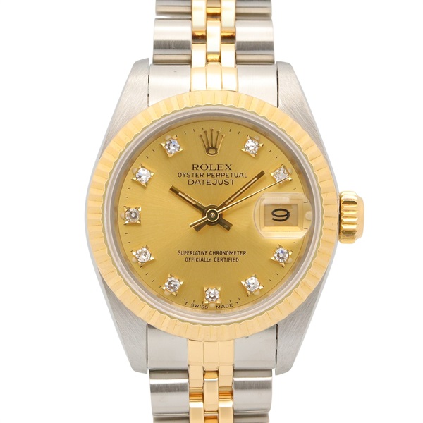 ロレックス デイトジャスト 10Pダイヤ R番 腕時計 時計 レディース 69173G