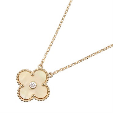 ヴァンクリーフ＆アーペル ヴィンテージアルハンブラ ゴールドマザーオブパール 1PD ネックレス ジュエリー レディース