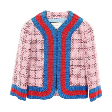 グッチ ツイード ノーカラージャケット 衣料品 アウター レディース