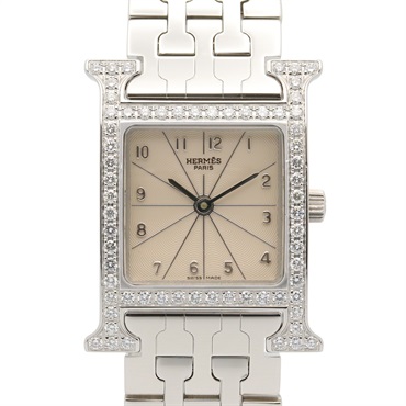 エルメス Hウォッチ ダイヤベゼル 腕時計 時計 レディース HH1.230