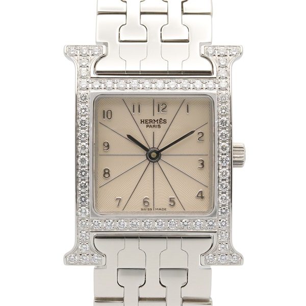 エルメス Hウォッチ ダイヤベゼル 腕時計 時計 レディース HH1.230