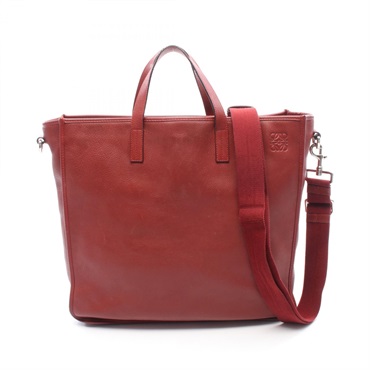 【美品 A4可】ロエベ 2way トートバッグ アナグラム レザー 赤茶色 ロエベ(LOEWE)ロエベ アナグラム 2WAY トートバッグ バッグ レディース