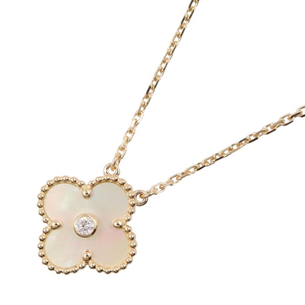 ヴァンクリーフ＆アーペル ヴィンテージアルハンブラ ゴールドマザーオブパール 1PD ネックレス ジュエリー レディース