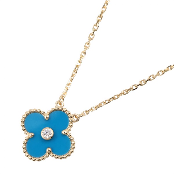 ヴァンクリーフ＆アーペル ヴィンテージアルハンブラ 1PD ブルーアゲート ネックレス ネックレス ジュエリー レディース