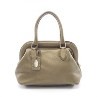 FENDI セレリア ドクターズバック　ダークブラウン 状態◎ 修理箇所あり フェンディ(FENDI)フェンディ セレリア ドクターズバッグ メタリック