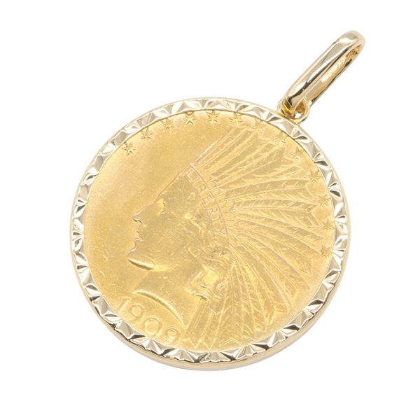 ジュエリー コイントップ ペンダントトップ ジュエリー メンズ レディース K22/K18 18.9g