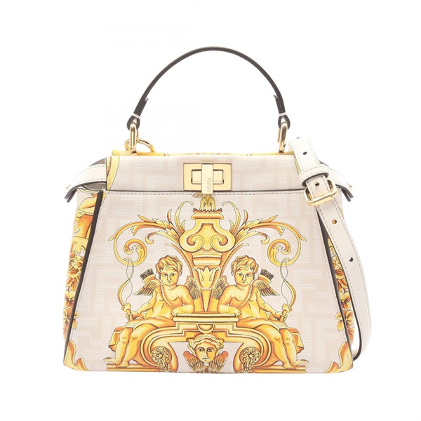 フェンディ FENDI × VERSACE FENDACE フェンダーチェ ミニピーカブー ハンドバッグ バッグ レディース 8BN244