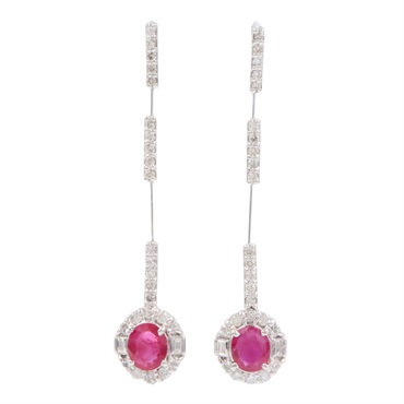 ジュエリー ルビー ダイヤモンド ピアス ピアス ジュエリー レディース ﾙﾋﾞｰ 4.5g