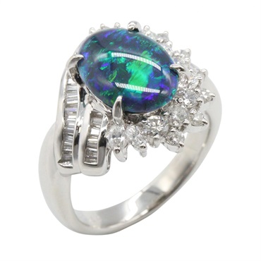 ジュエリー ブラックオパール ダイヤモンド リング リング・指輪 ジュエリー レディース ﾌﾞﾗｯｸｵﾊﾟｰﾙ 10.6g