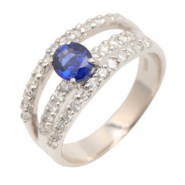 ジュエリー サファイア ダイヤ リング リング・指輪 ジュエリー レディース K18WG 6.5g