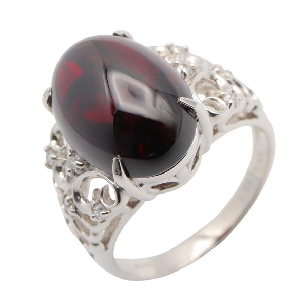 ジュエリー ガーネット ダイヤ リング リング・指輪 ジュエリー レディース ｶﾞｰﾈｯﾄ 6.8g