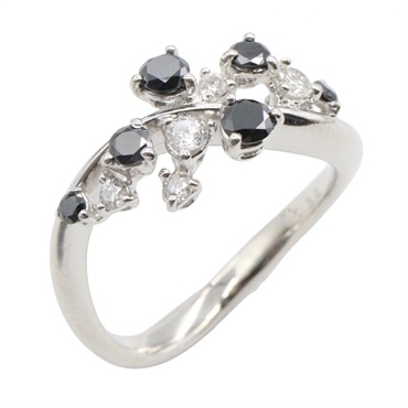 ジュエリー ブラックダイヤモンド ダイヤモンド リング リング・指輪 ジュエリー レディース ﾌﾞﾗｯｸﾀﾞｲﾔ/ﾀﾞｲﾔ 4.1g