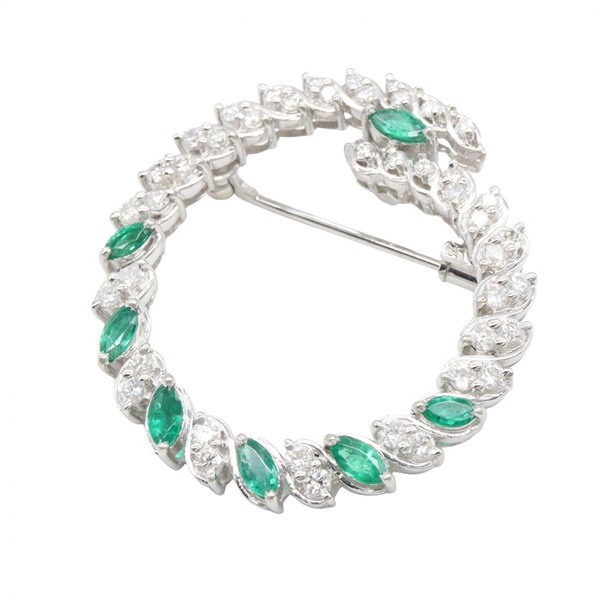 ジュエリー エメラルド ダイヤモンド ブローチ ブローチ アクセサリー レディース ｴﾒﾗﾙﾄﾞ 11.5g