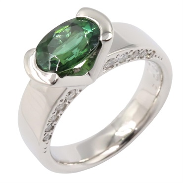 ジュエリー グリーントルマリン ダイヤモンド リング リング・指輪 ジュエリー レディース ｸﾞﾘｰﾝﾄﾙﾏﾘﾝ 9.6g