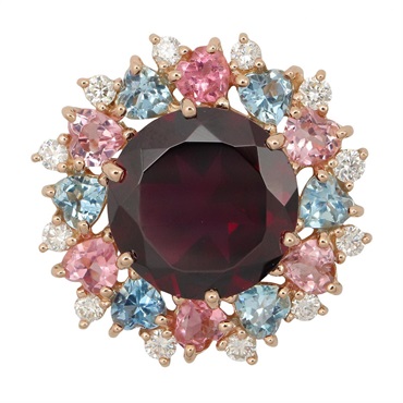 ジュエリー マルチ ガーネット ダイヤ トップ ペンダントトップ ジュエリー レディース ﾏﾙﾁ 6.5g