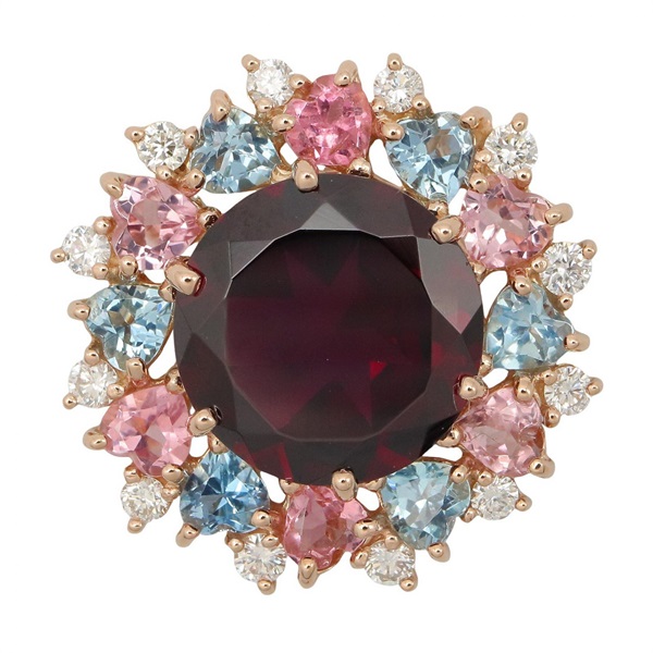 ジュエリー マルチ ガーネット ダイヤ トップ ペンダントトップ ジュエリー レディース ﾏﾙﾁ 6.5g