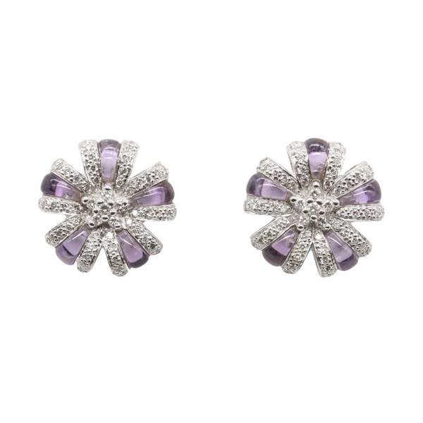 ジュエリー アメジスト ダイヤモンド ピアス ピアス ジュエリー レディース ｱﾒｼﾞｽﾄ 8.9g