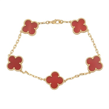 ヴァンクリーフ＆アーペル ヴィンテージアルハンブラ 5モチーフ カーネリアン ブレスレット ブレスレット アクセサリー レディース
