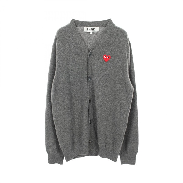 プレイコムデギャルソン ハートロゴワッペン カーディガン 衣料品 トップス メンズ