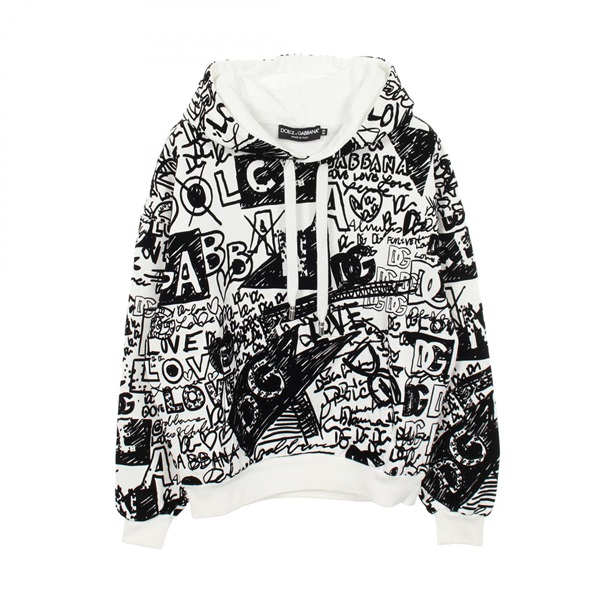 ドルチェアンドガッバーナ FLOCKED GRAFFITI PRINT Hoodie パーカー 衣料品 トップス メンズ