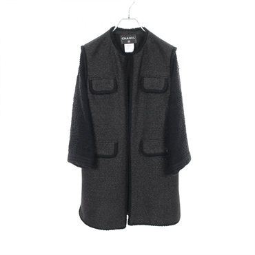 シャネル ココマークボタン 切替 ツイード ノーカラー その他コート 衣料品 アウター レディース P44723W05198
