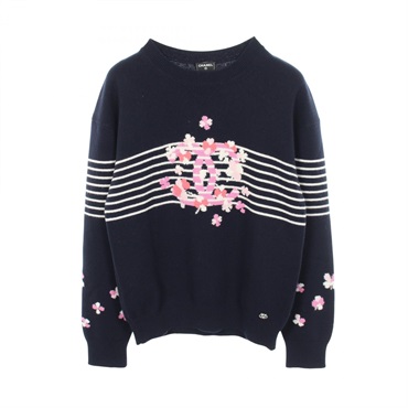 シャネル 24P ココマーク クローバー クルーネック ニット 衣料品 トップス レディース P76927K11095