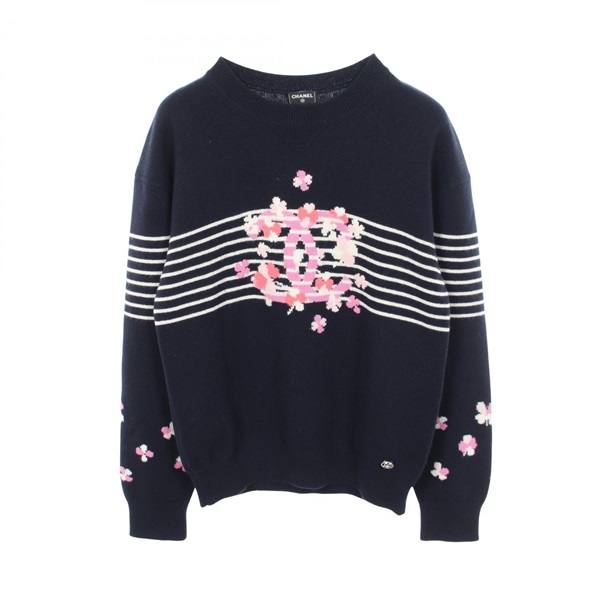 シャネル 24P ココマーク クローバー クルーネック ニット 衣料品 トップス レディース P76927K11095