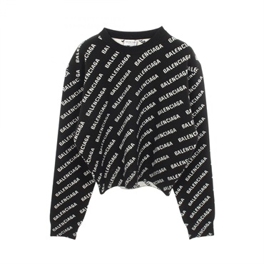 バレンシアガ ロゴ総柄 クルーネック ニット 衣料品 トップス レディース 694255