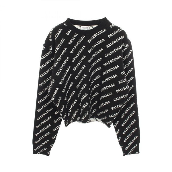 バレンシアガ ロゴ総柄 クルーネック ニット 衣料品 トップス レディース 694255