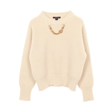 ルイ・ヴィトン チェーン付き クルーネック ニット 衣料品 トップス レディース RW232WB DWF FPKL80