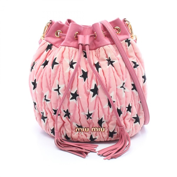 ミュウ ミュウ MATELASSE マテラッセ バケットバッグ 星柄 ショルダーバッグ バッグ レディース 5BE014