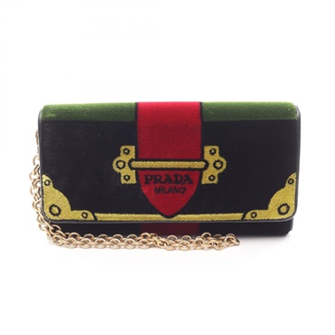 プラダ VELLUTO RICAMO 二つ折り長財布 財布 レディース 1MH019