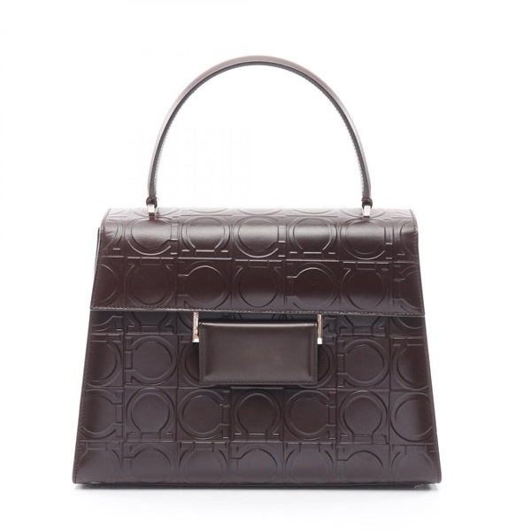 サルヴァトーレフェラガモ ガンチーニ 型押しロゴ ハンドバッグ バッグ レディース