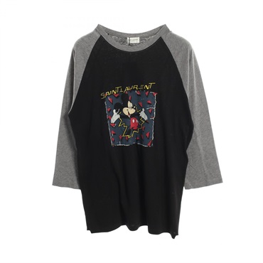 サンローランパリ SAINT LAURENT PARIS × Disney ミッキーマウス 長袖Tシャツ 衣料品 トップス レディース