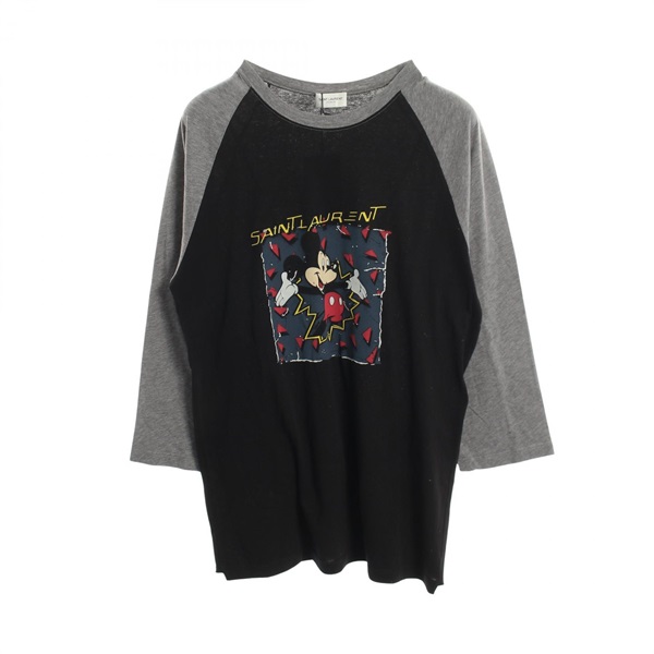 サンローランパリ SAINT LAURENT PARIS × Disney ミッキーマウス 長袖Tシャツ 衣料品 トップス レディース