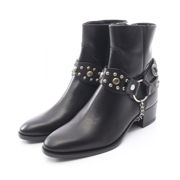 サンローランパリ ワイアット チェーンスタッド ショート ブーツ 靴 レディース