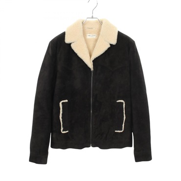 サンローランパリ ムートン シアリング ブルゾン ボア切替 その他ジャケット 衣料品 アウター メンズ 630325