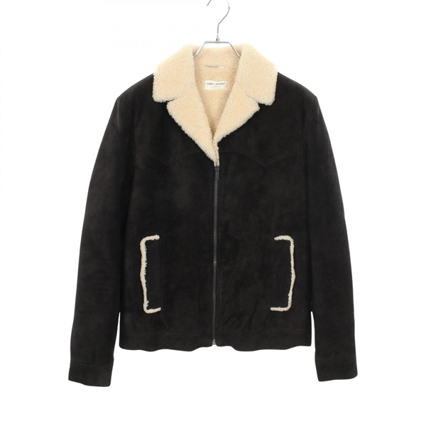 サンローランパリ ムートン シアリング ブルゾン ボア切替 その他ジャケット 衣料品 アウター メンズ 630325